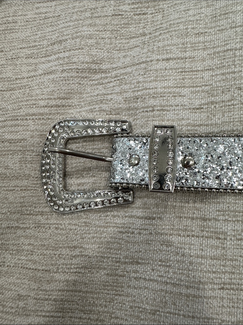 Silver Crystal-Embellished Women's Belt - Picture 3 of 10